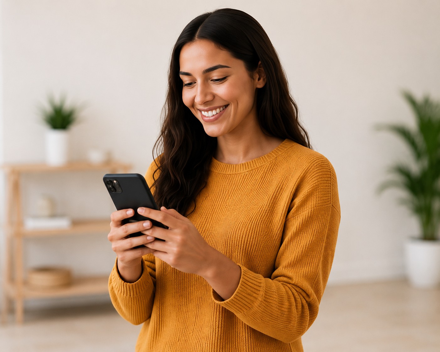 Customer using phone